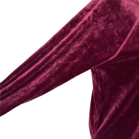 Luxurious Velour Sweatshirt Womens Plush Polyester Spandex Blend Pullover Purple - Picture 8 of 10